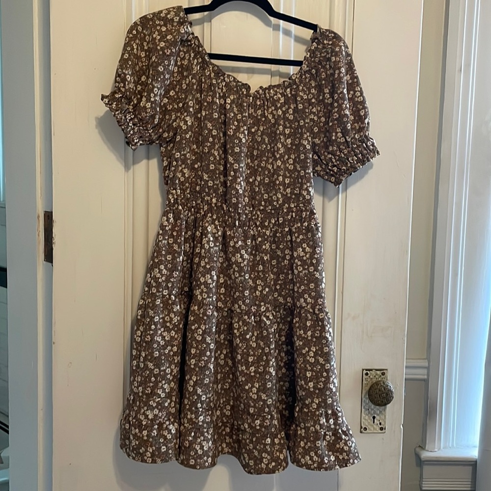Blu Pepper Women’s Large Brown Floral Dress GUC
